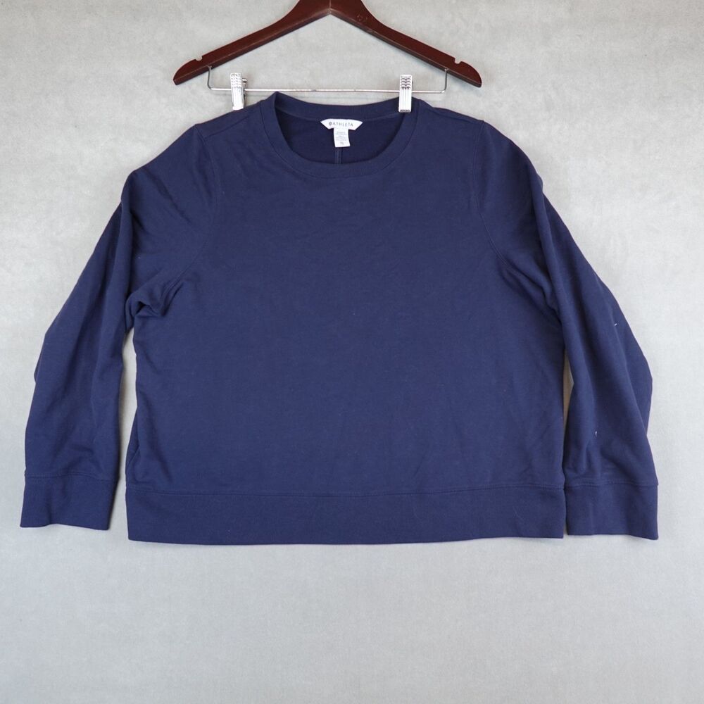 Athleta Sweatshrit Blue Crew Neck Pullover Sweater Women XL